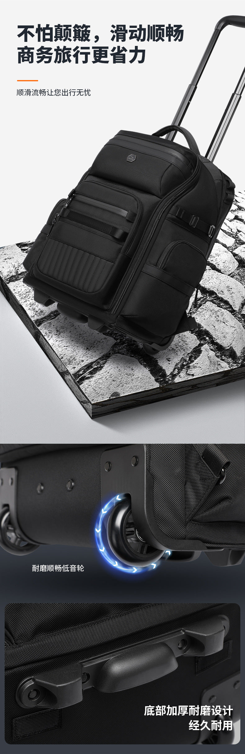 OZUKO Boarding Trolley Bag Men's Travel Backpack Multifunctional Large Capacity Short Distance Business Waterproof Backpack