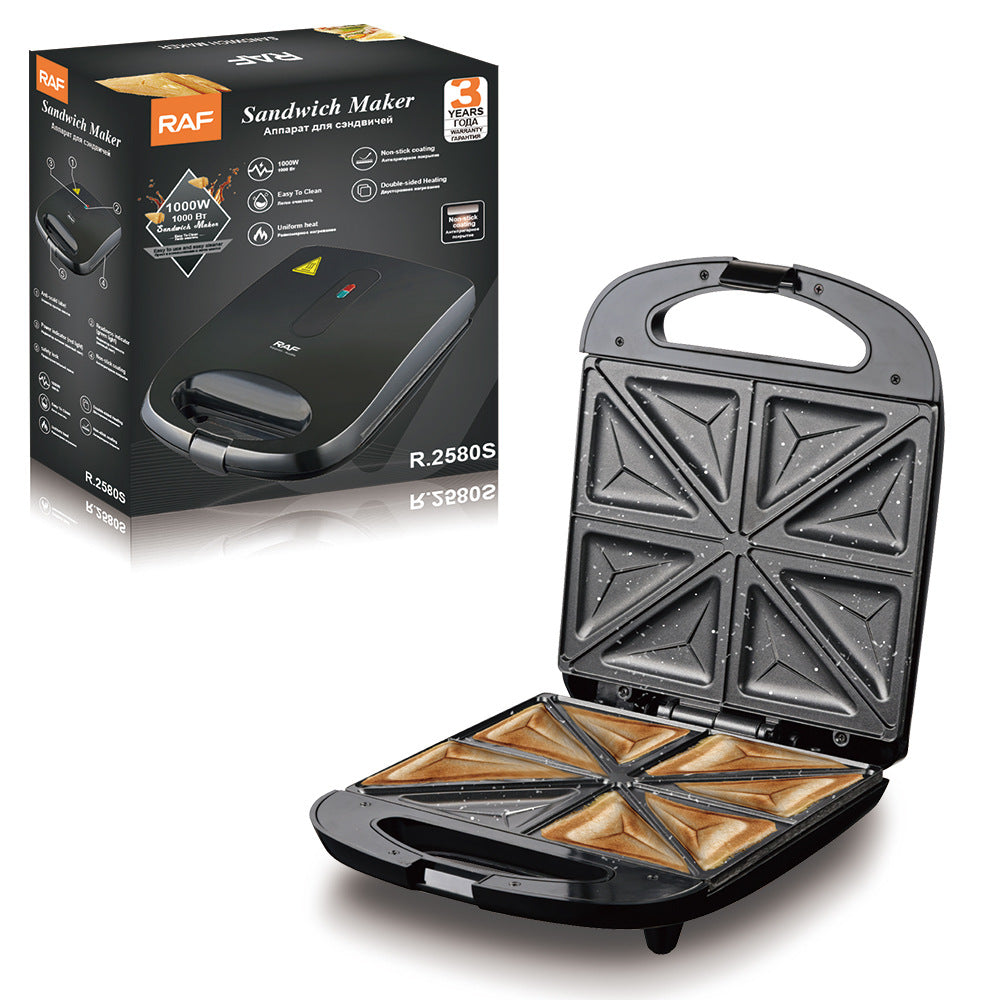 RAF European Standard Sandwich Maker Breakfast Machine Waffle Maker Double-Sided Heating Multi-Functional ToasterＲ2580