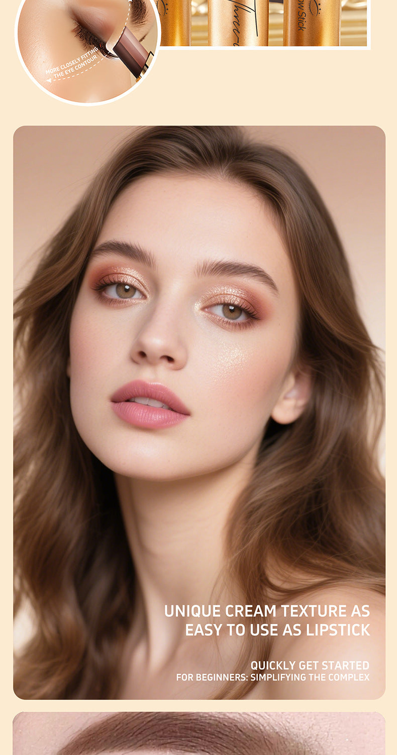 One-Stroke Gradient Lazy Three-Color Eyeshadow Stick Matte Shimmer Pearl Highlight Eyeshadow Pen