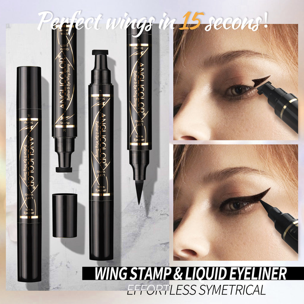 Double-ended Stamp Eyeliner Pen Waterproof Non-Smudge Pattern Stamp Eyeliner Pen Makeup Wholesale