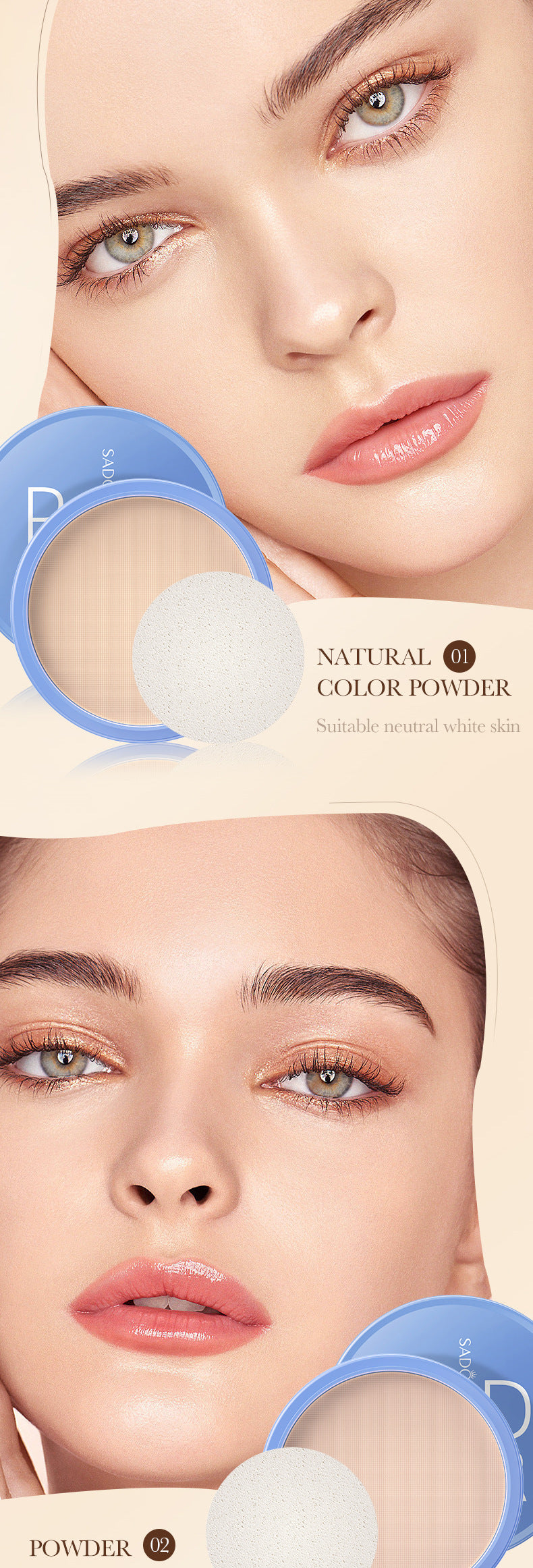 Makeup SADOER Velvet Flawless Powder Brightening Skin Tone Lightweight Contour Concealer Cushion  Wholesale