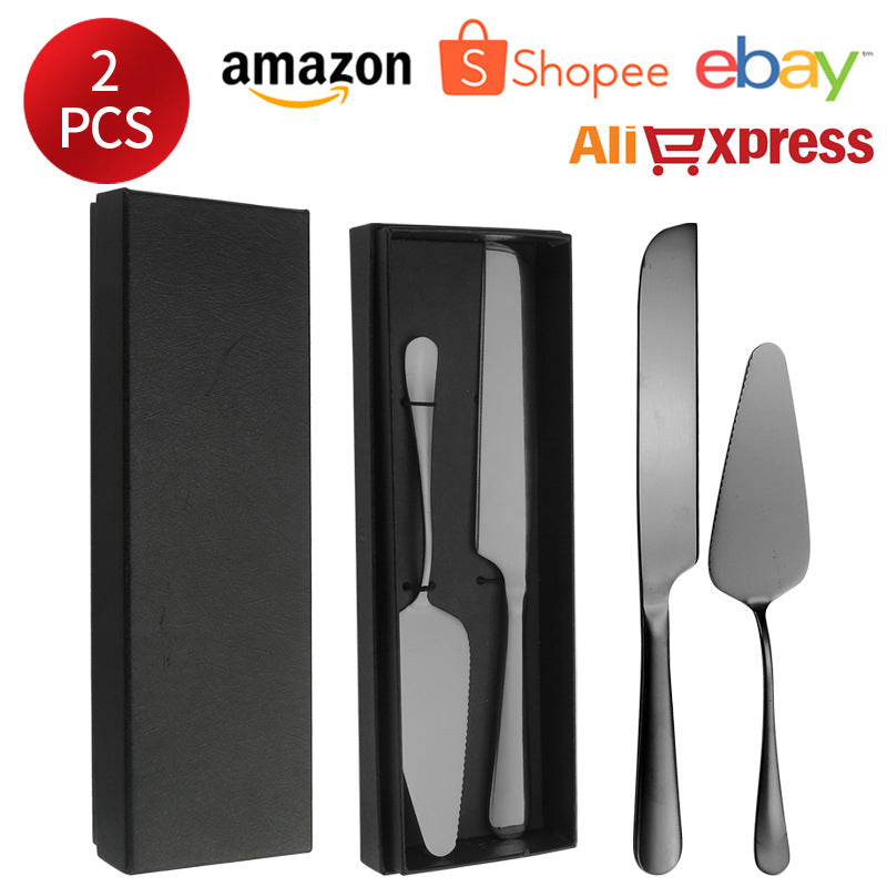 Stainless Steel Cake Knife and Spatula Set for Home Use gold Bread Knife and Spatula Restaurant Pizza Dessert Spatula Baking Utensils
