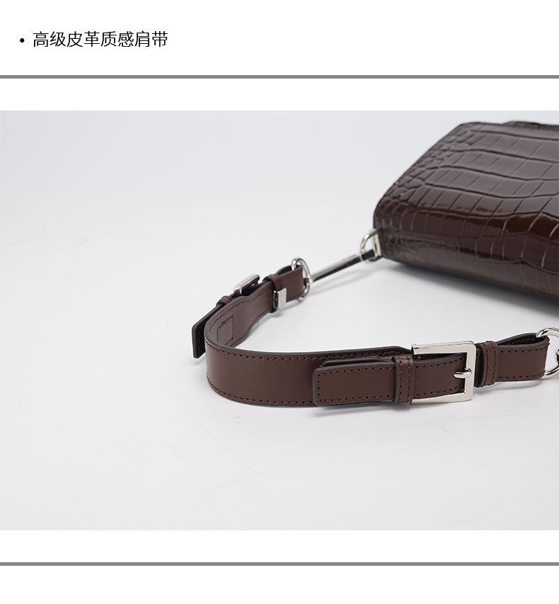 European and American Retro Trend Underarm Women's Bag Crocodile Pattern Single Shoulder Bag Versatile Fashion Crossbody Women's Bag