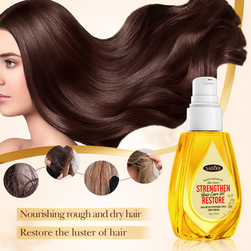 Black Castor Oil Hair Care Essential Oil SADOER Moisturizing and Smooth Hair Conditioner Cross-Border Wholesale