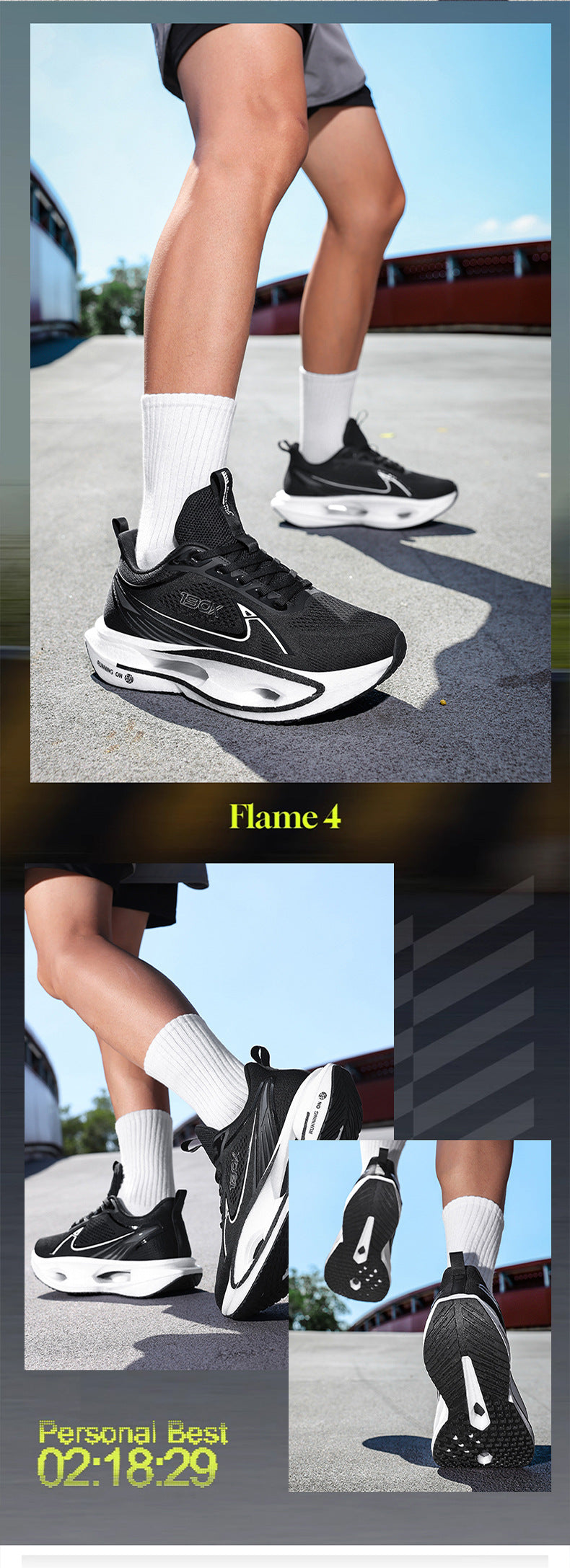 Summer New High Elastic Cushioning Youth Couple Sports Shoes Breathable Running Shoes Casual Men's Shoes