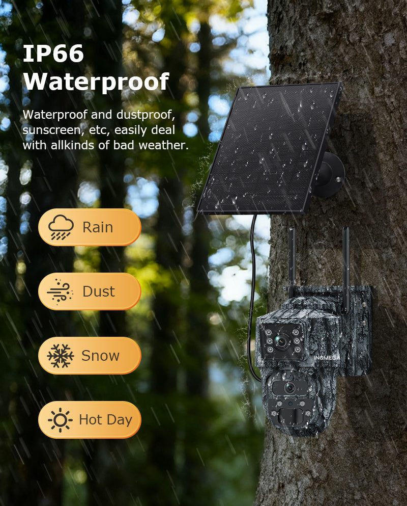New Product AOV Solar-powered Camera6MP HD Binoculars4G Outdoor Camouflage Solar Camera