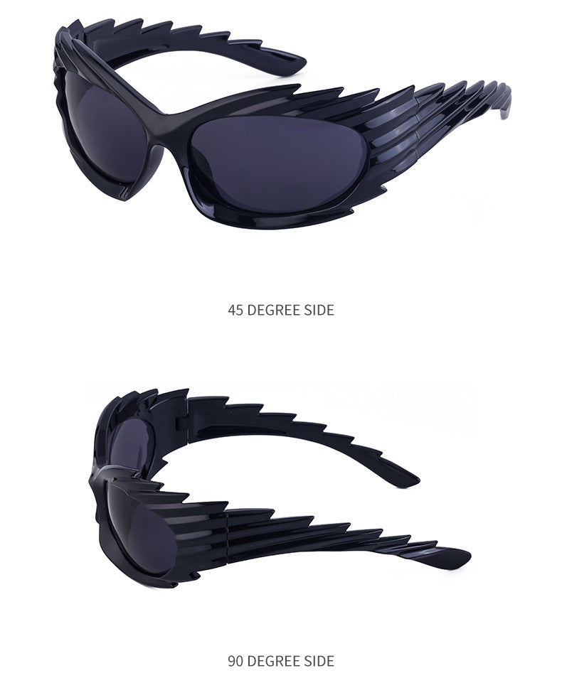 Europe and America Y2K Millennium Windproof Sunglasses for Women Trendy Personality Irregular Shape Sun Protection Sunglasses for Men Cycling Sports Glasses