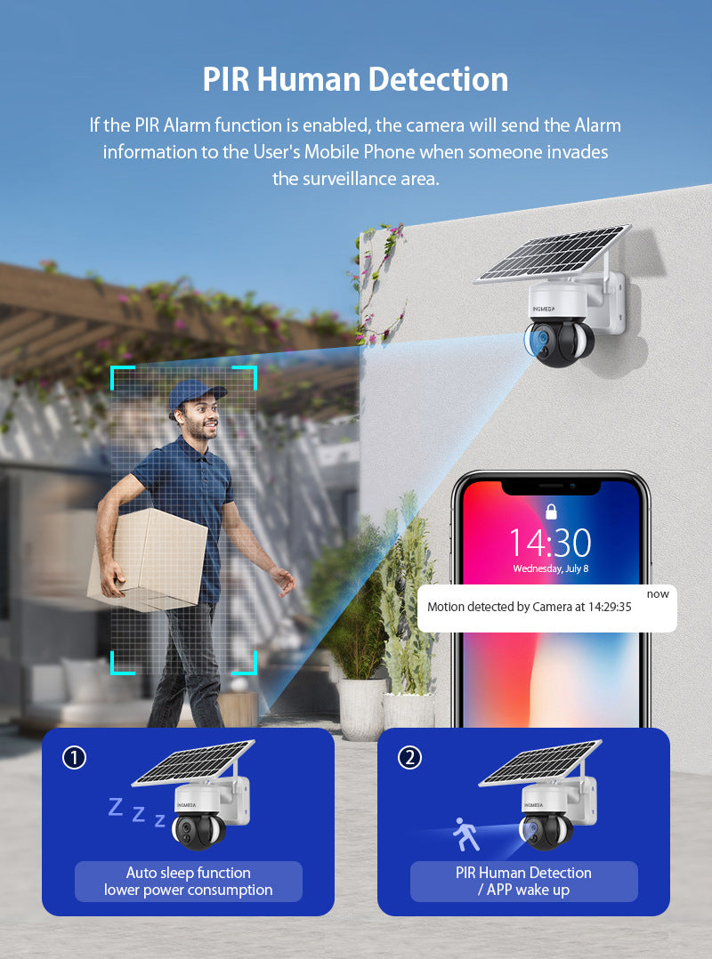 Solar Energy WiFi Camera tuya Tuya Surveillance HD Night Vision Waterproof Infrared Dual Camera Wide Angle