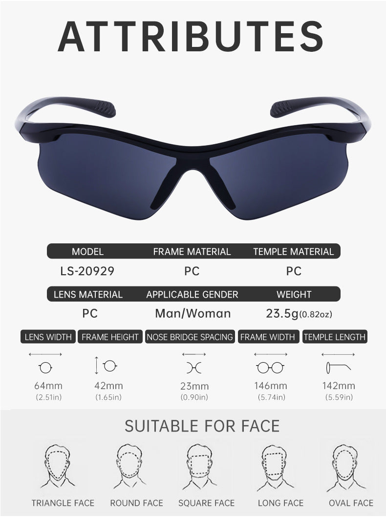 European and American Style Half-Frame Cycling Sunglasses Windproof Sunglasses for Women Personalized Outdoor Sports Running Glasses Eye Protection for Men