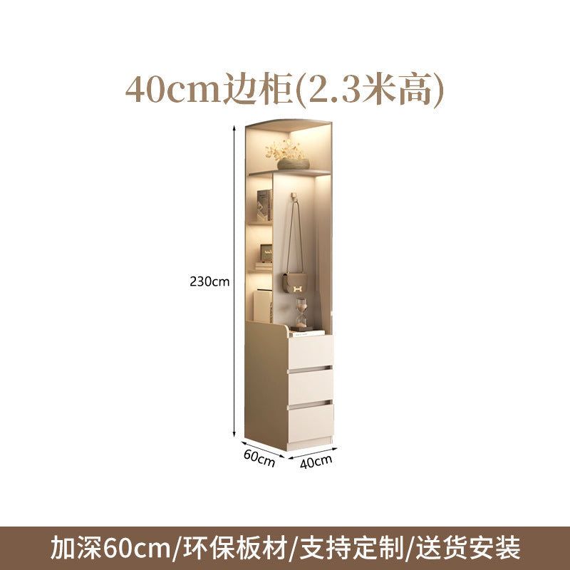 Wardrobe Light Luxury High-End Bedroom Home Segmented Handle-Free Storage Cabinet Hanging Area Multi-Wardrobe Customization