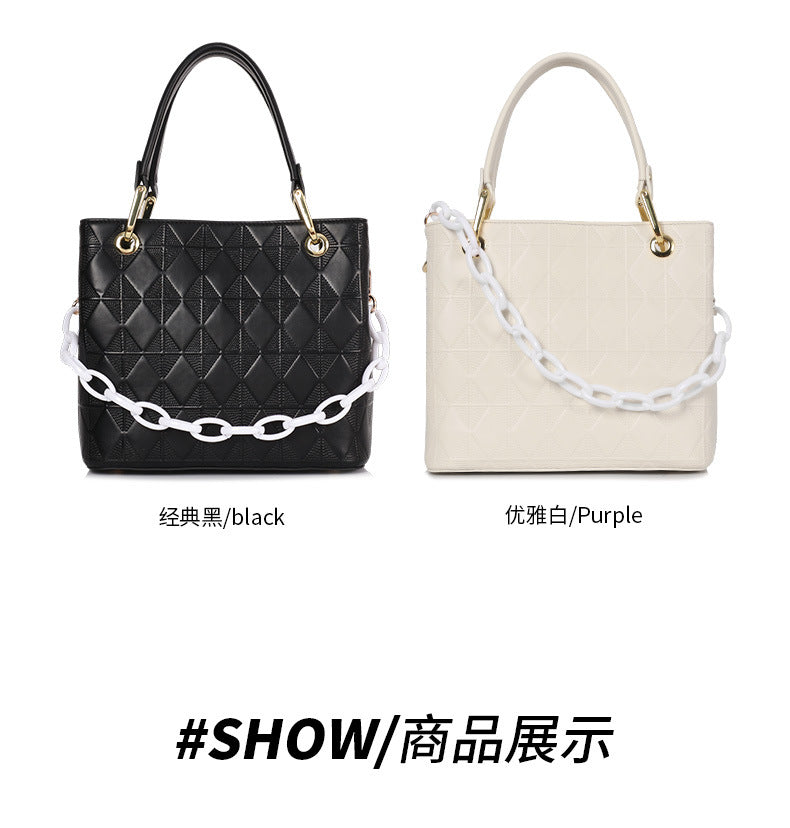 Fashion Quilted Handbag Simple Versatile Design Textured Fashion Single Shoulder Crossbody Women's Bag