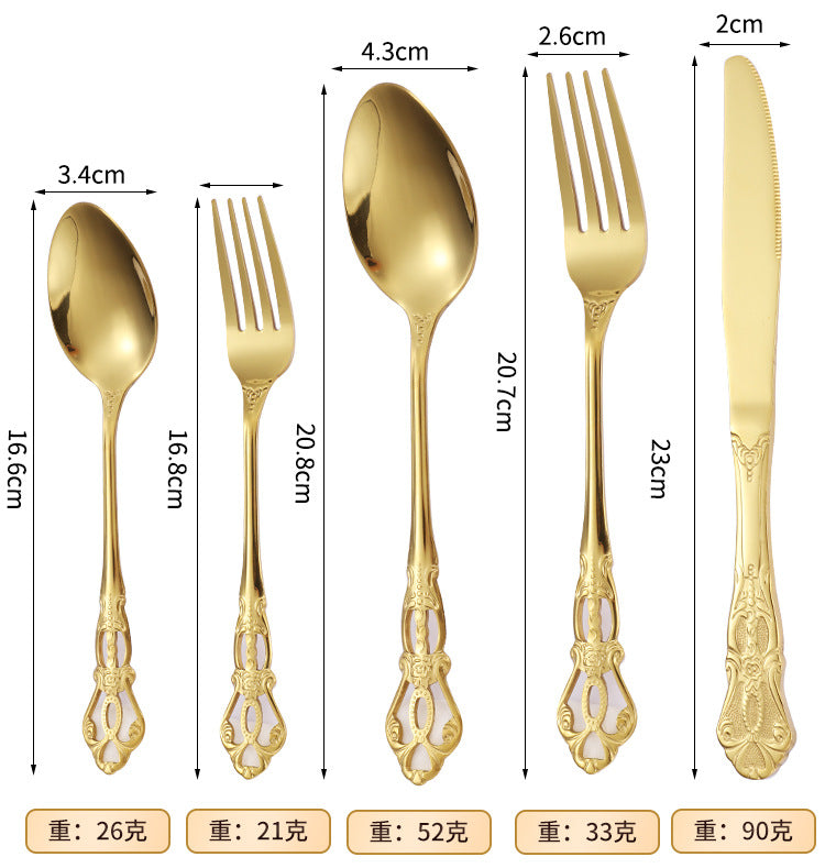 New Hot Selling Stainless Steel Royal Court Tableware Knife, Fork, Spoon40Set20Set of Steak Knives and Forks