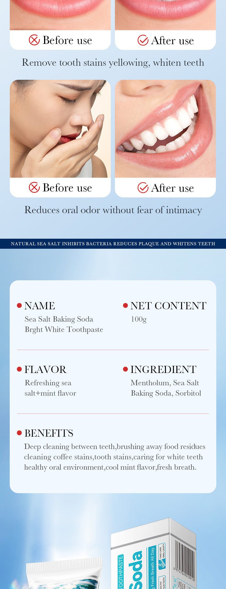 Mint Toothpaste100gSADOER Propolis Sea Salt Ginger Cleans Tartar Strengthens Teeth  Wholesale