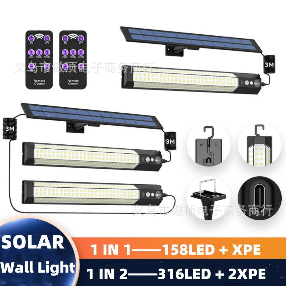 Outdoor Solar Human Body Sensor Street Light Split Light Household Waterproof Wall Light Courtyard Landscape Garage Lighting