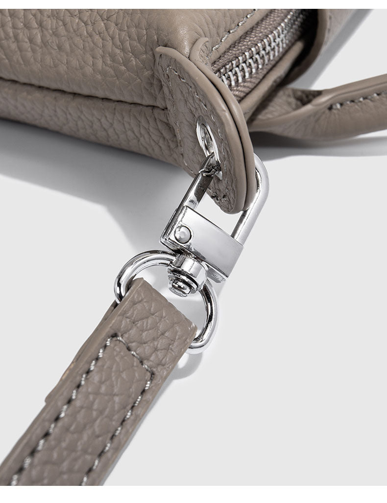 First Layer Cowhide Dumpling Bag Casual Genuine Leather Phone Bag for Women Summer Crossbody Bag Versatile Lightweight Walking Small Bag