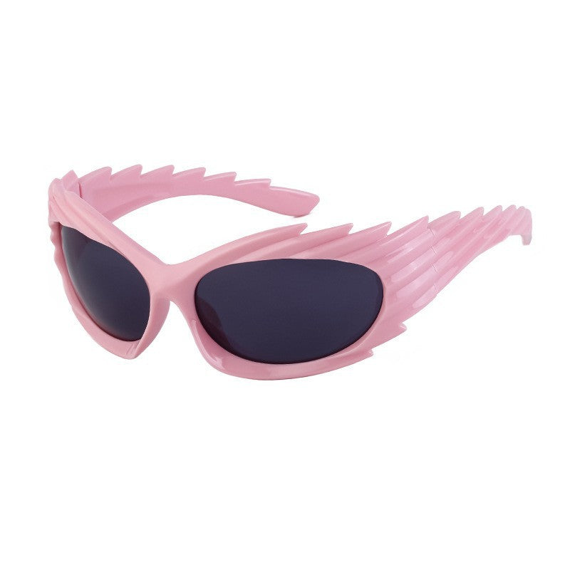 Europe and America Y2K Millennium Windproof Sunglasses for Women Trendy Personality Irregular Shape Sun Protection Sunglasses for Men Cycling Sports Glasses