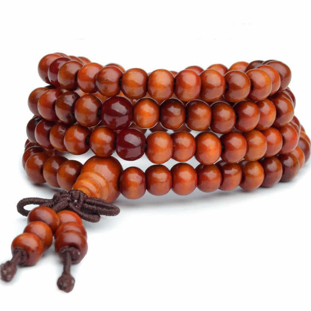 108Pink Quartz Bracelet Lotus Pendant Necklace Bracelet Buddhist Bead Necklace Factory Direct Sale