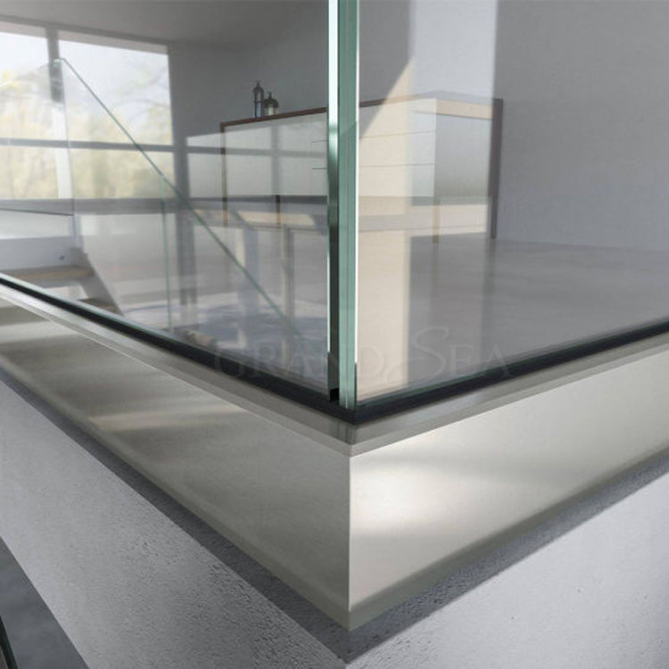 Outdoor Stainless Steel Balcony 12mm Glass Railing Balustrade Designs