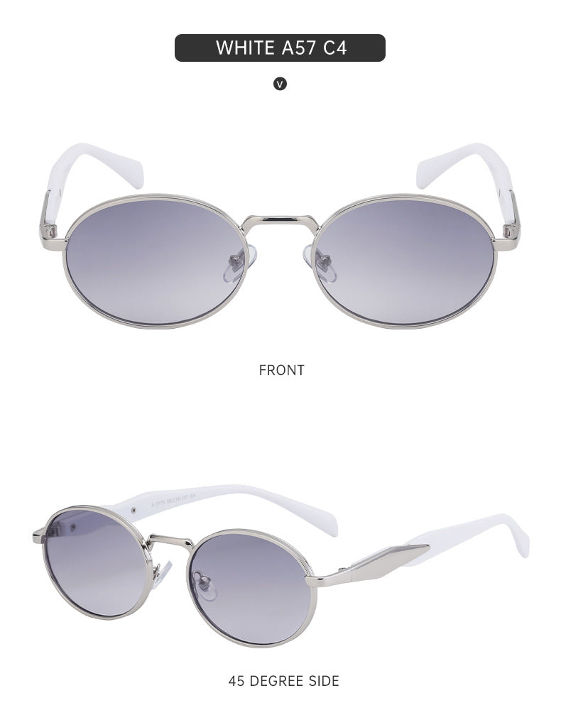 Oval Small Frame Sunglasses for Women, High-End Brand, European and American Style, Trendy UV Protection Sunglasses