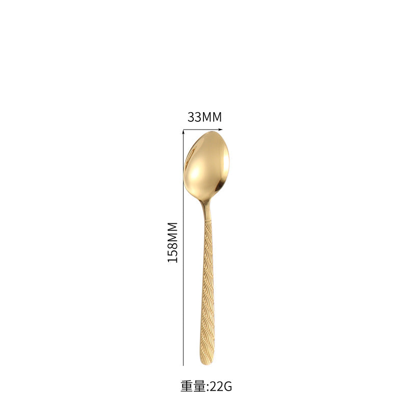410Stainless Steel Tableware Hotel Restaurant Hemp Rope Pattern Knife Fork Spoon24Set of Western Steak Knives and Forks
