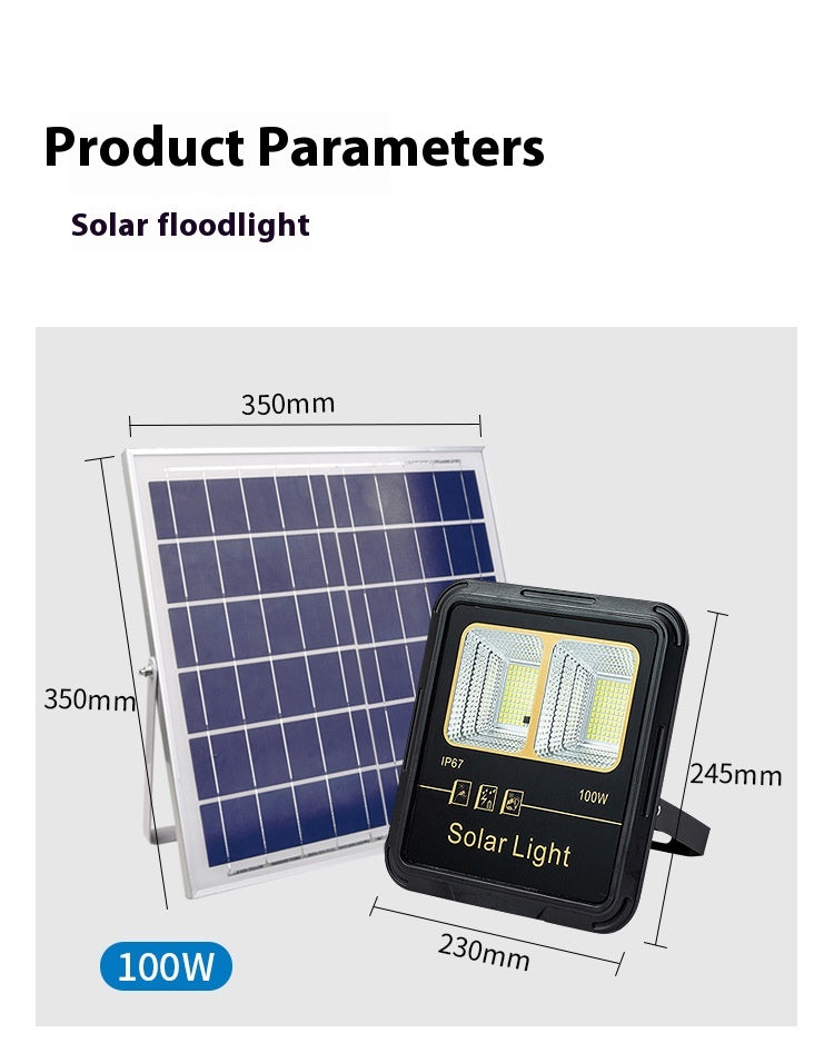 Super Bright Outdoor Solar Flood Light Waterproof ABS Smart Lighting for Yards Split Design