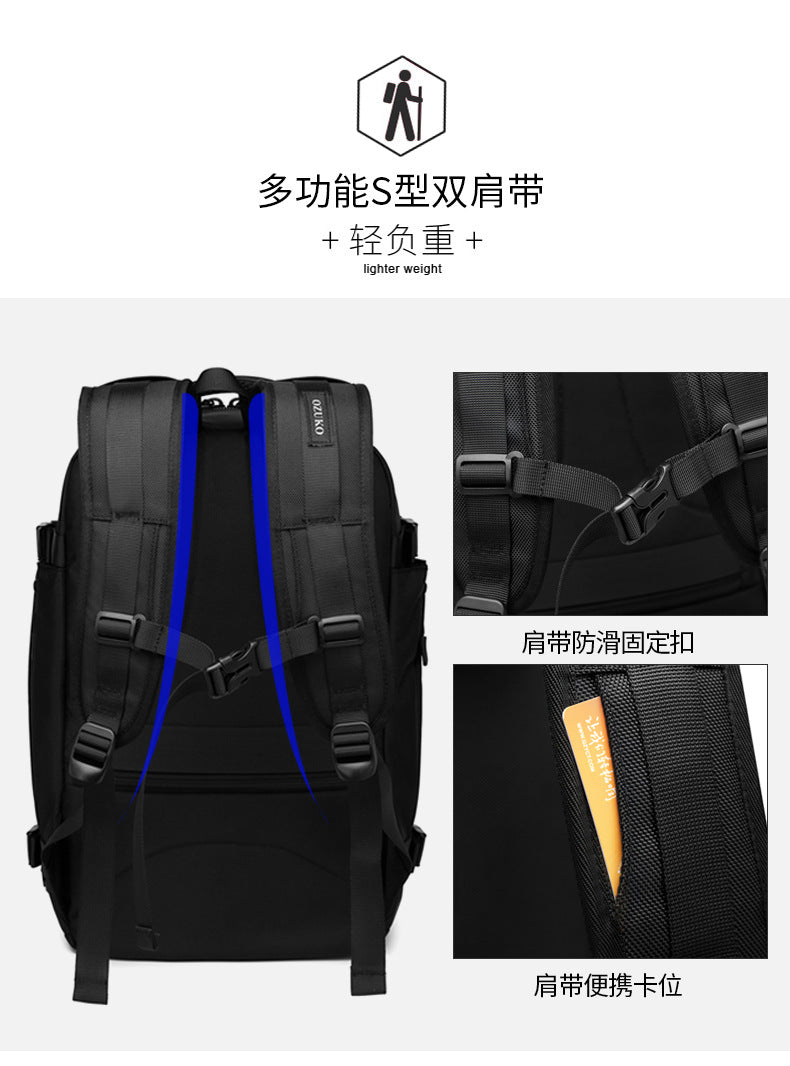 OZUKO Men's Backpack1715-inch Laptop Bag Business Travel Large Capacity Waterproof Commuting Sports Backpack