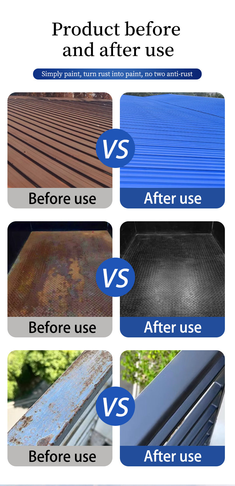 Water-based Anti-rust Paint Metal Paint Rust-free Rust Conversion Paint Color Steel Tile Renovation Rust Fixing Agent Multi-color Industrial Paint