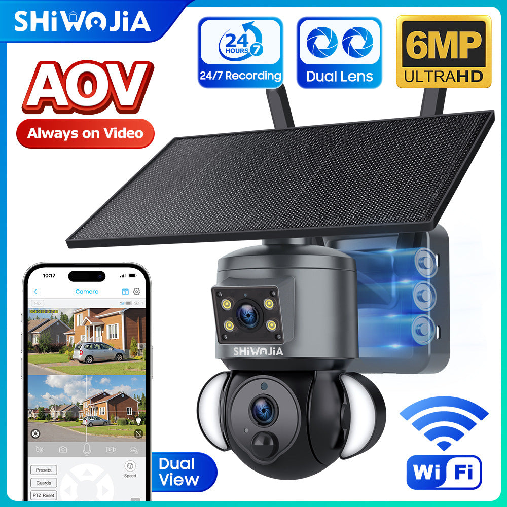 Exclusive Supply AOV Low Power Consumption All Day Recording Surveillance4G Hd600MP Solar-powered Gun Ball Linked Camera