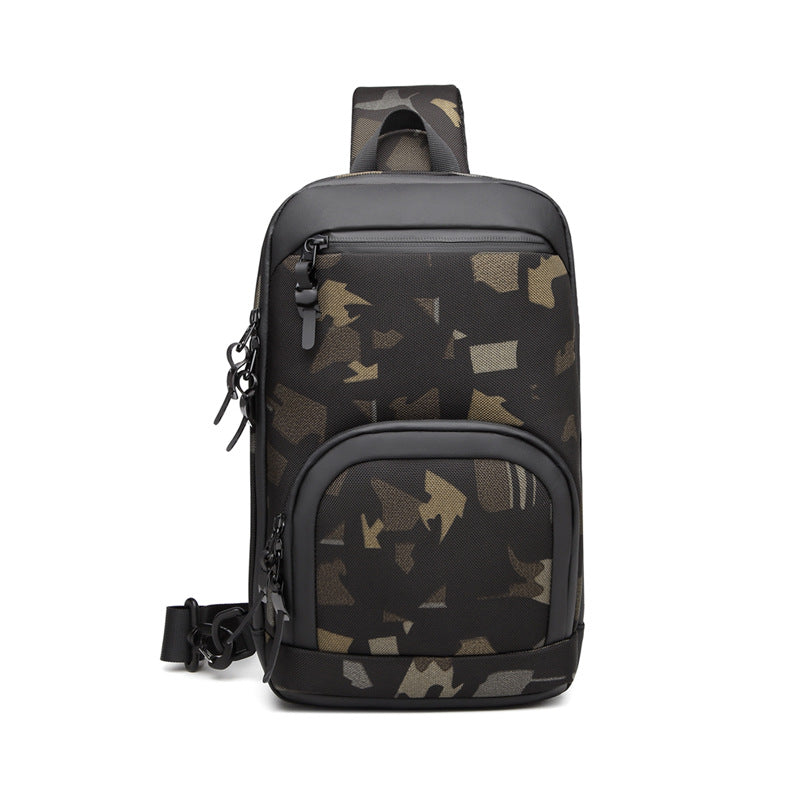 ozuko New Oxford Cloth Chest Bag Outdoor Men's Shoulder Bag Casual Waterproof Men's Bag Single Shoulder Crossbody Bag