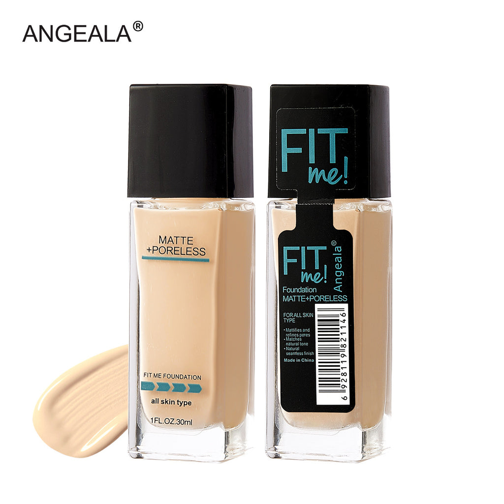 ANGEALA Square Tube Fit Me Foundation Liquid Pump-Free Glass Bottle30ml Foundation Liquid for Covering Acne Marks and Dark Circles