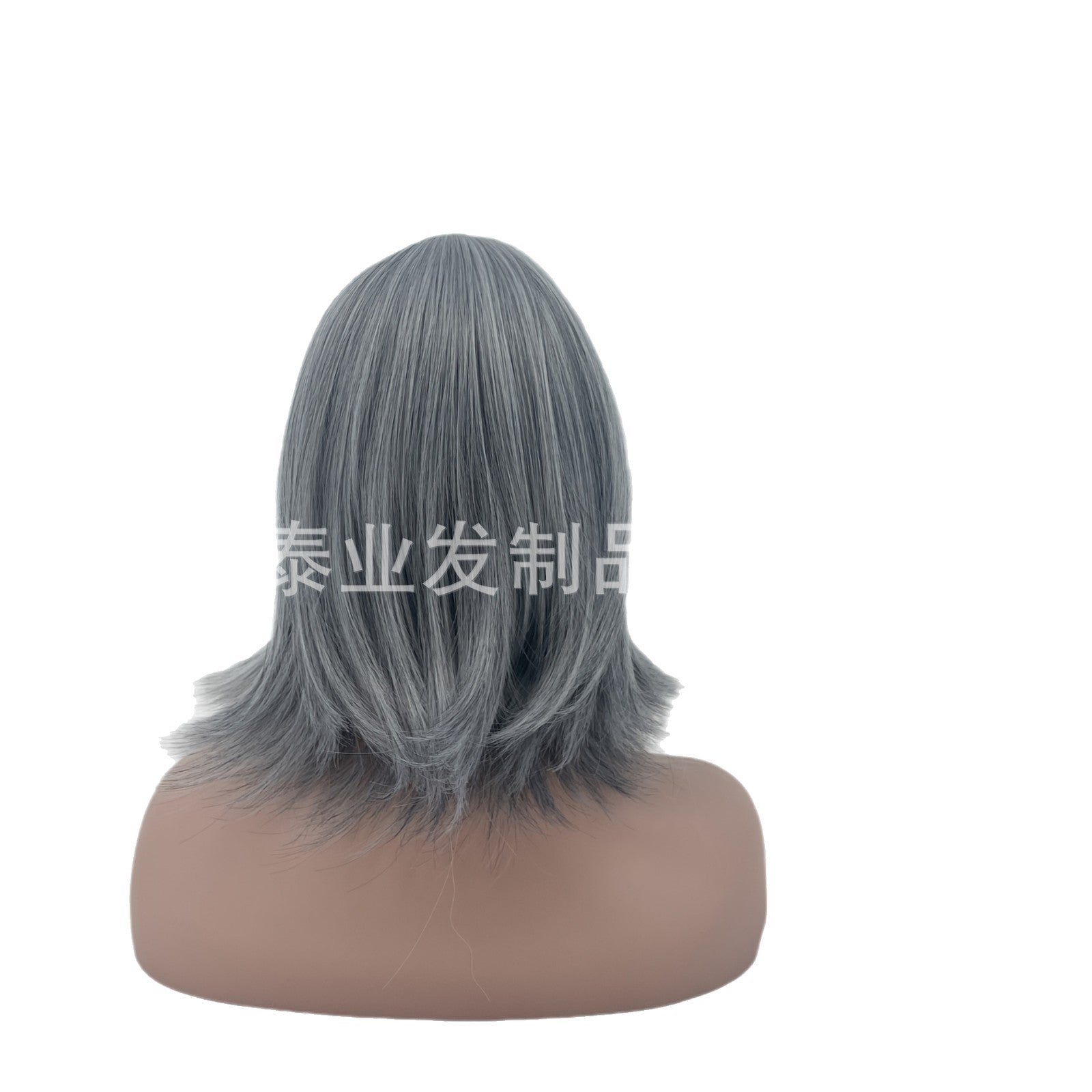 European and American Foreign Trade Cross-Border Wig for Women, Middle Part, Eight-Character Bangs, Middle-Aged and Elderly Fashion Short Straight Hair Full Wig, Factory Direct Sale