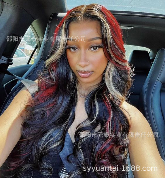 Highlight Ombre Lace Front Wig 13x6 Wavy Lace Glueless Wig