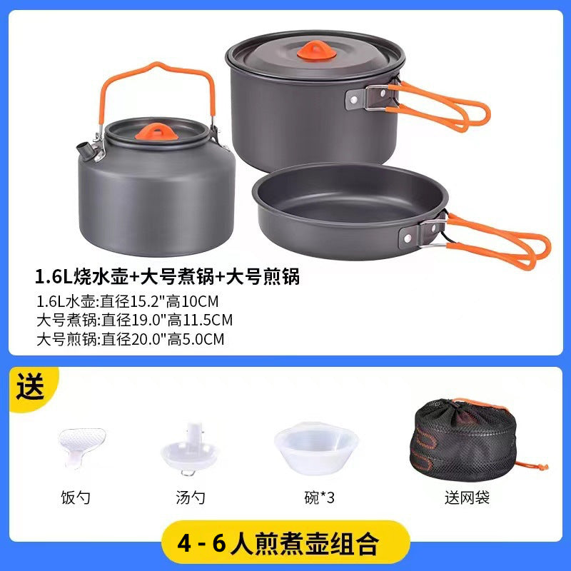 Cookware Set Pot Camping Tableware Cookware Camping Equipment Full Set Kettle Frying Pan Cooking Stove  Multi-Purpose