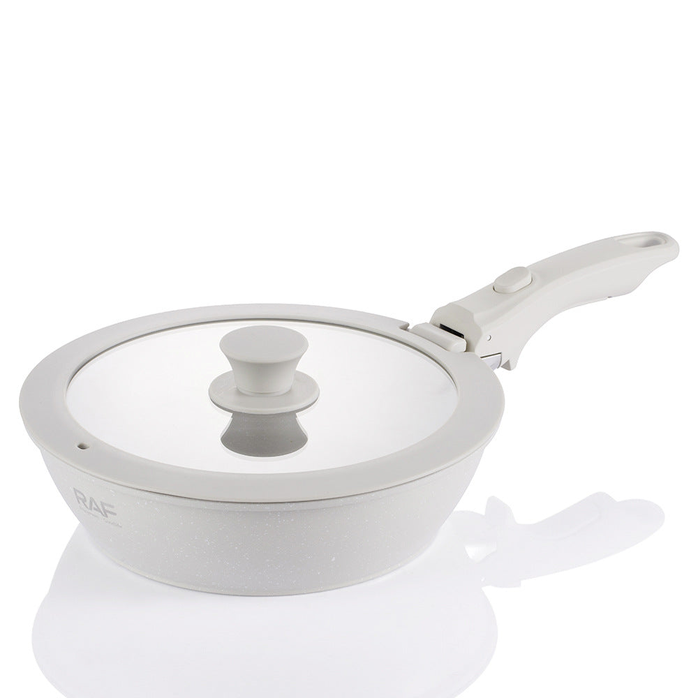 RAF Hot Sale Handle Detachable Non-Stick Pan Ceramic Glaze Universal Stove Cookware Set