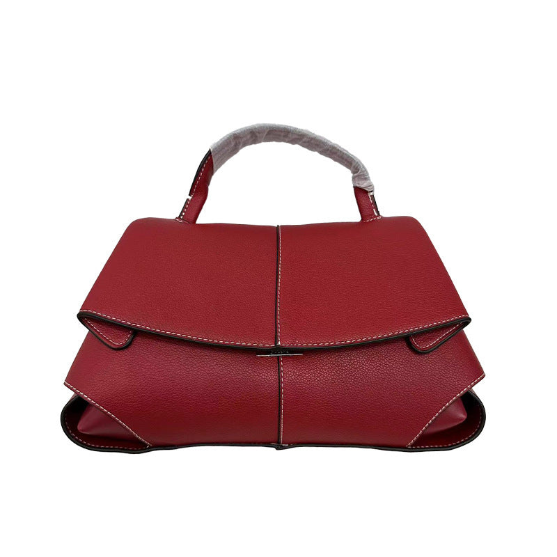 European and American Retro Smile Bag French Bolingin Niche Genuine Leather Women's Bag High-end Wrinkle Handbag Crossbody Bag