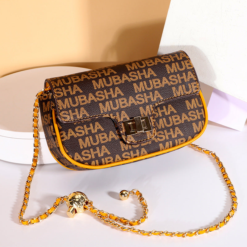 New Trendy Chain Bag for Women, Vintage Floral Shoulder Bag, Light Luxury Small Square Bag, Retro Stylish Crossbody Bag