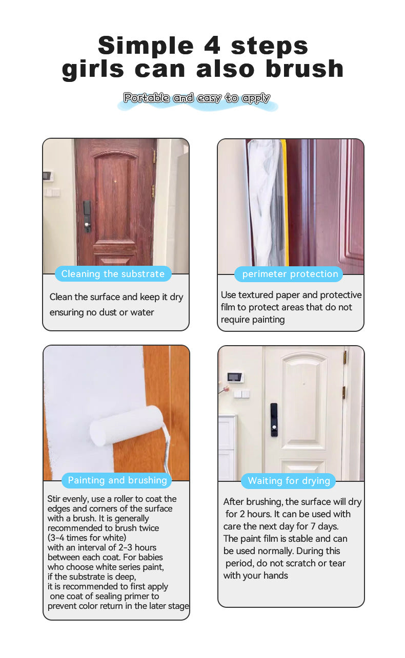 Anti-theft Iron Door Paint Metal Aluminum Alloy Iron Door and Window Renovation Color Change Rust-Proof Water-Based Paint Latex Paint