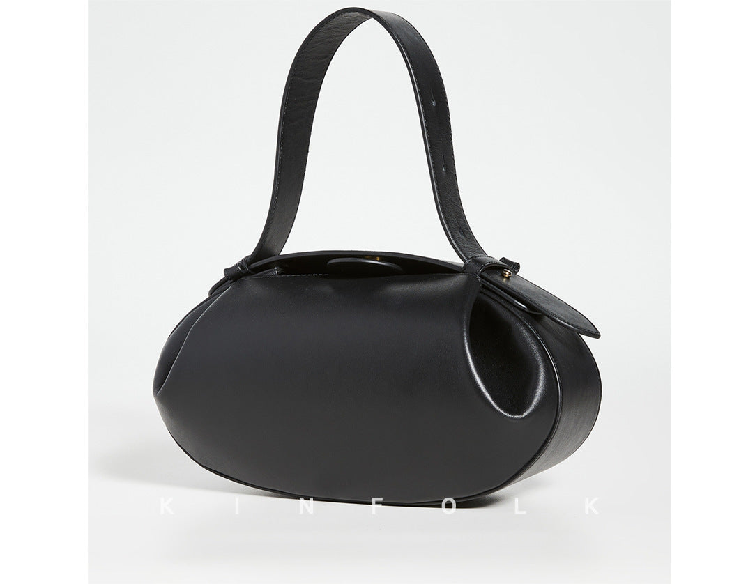 European and American Versatile Trendy Crossbody Bag Casual Three-Dimensional Women's Underarm Small Round Bag High-Quality Fashion Baguette Handbag