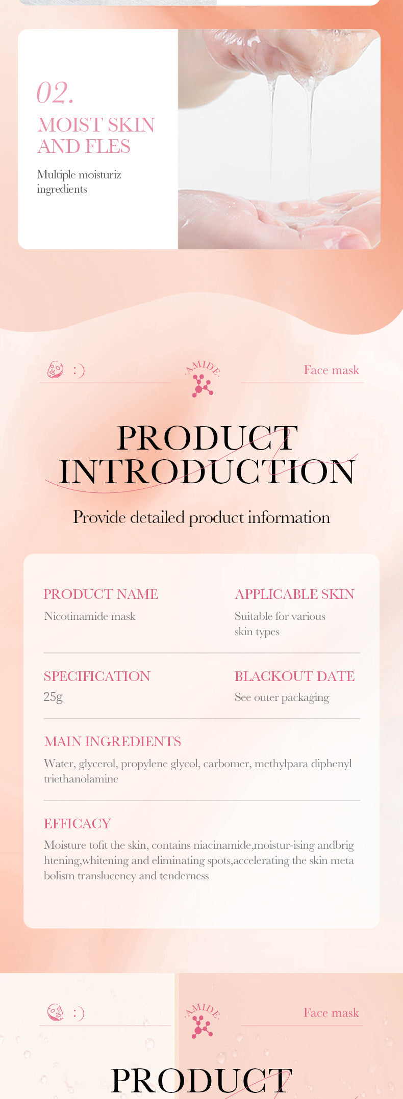 Mask25g BIOAOUA Dimension C Retinol Hydrating Moisturizing Mask Sheet Pack  Wholesale