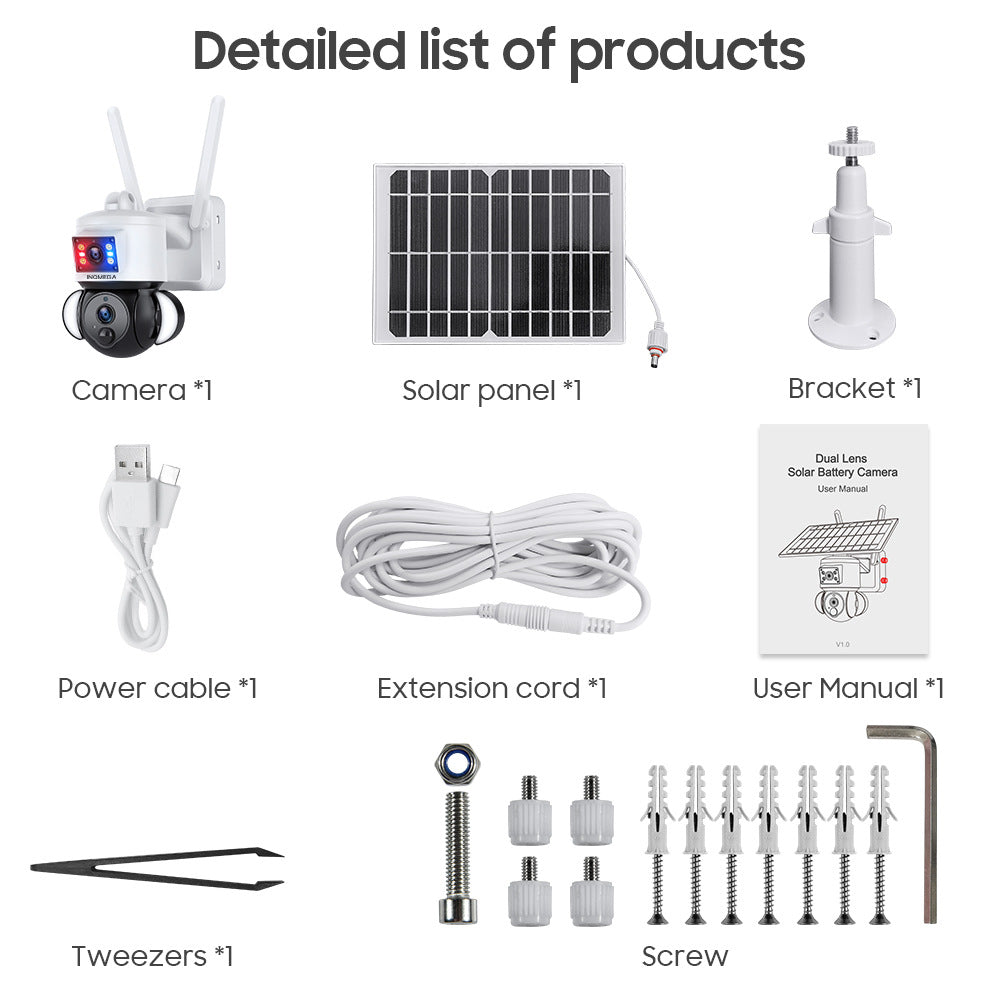 Private Model4G Solar-powered Camera600Wan Camera HD Outdoor Wireless WiFi Infrared Monitoring