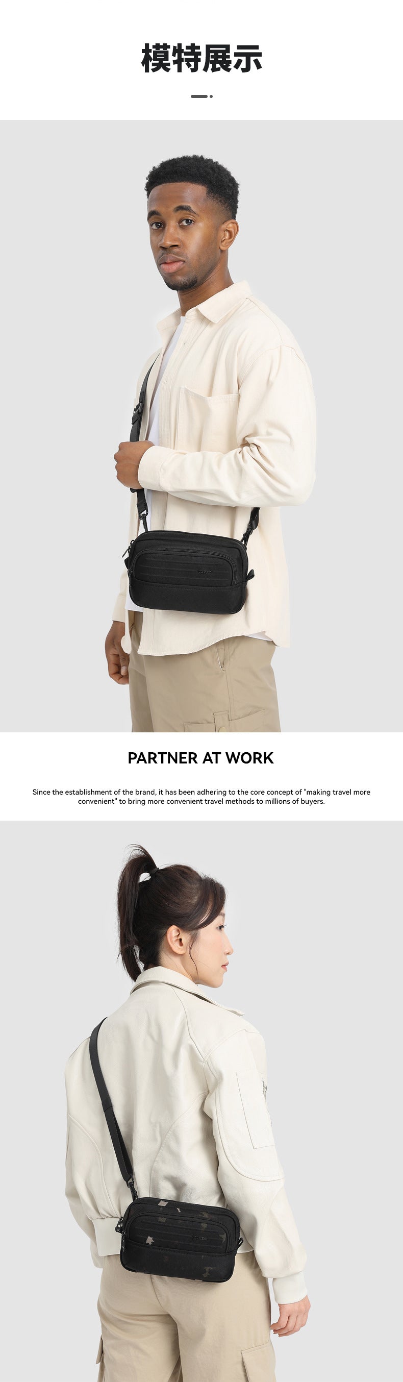 ozuko Men's Clutch Bag Multi-Functional Portable Small Crossbody Bag Travel Commute Lightweight Trendy Brand Storage Men's Bag