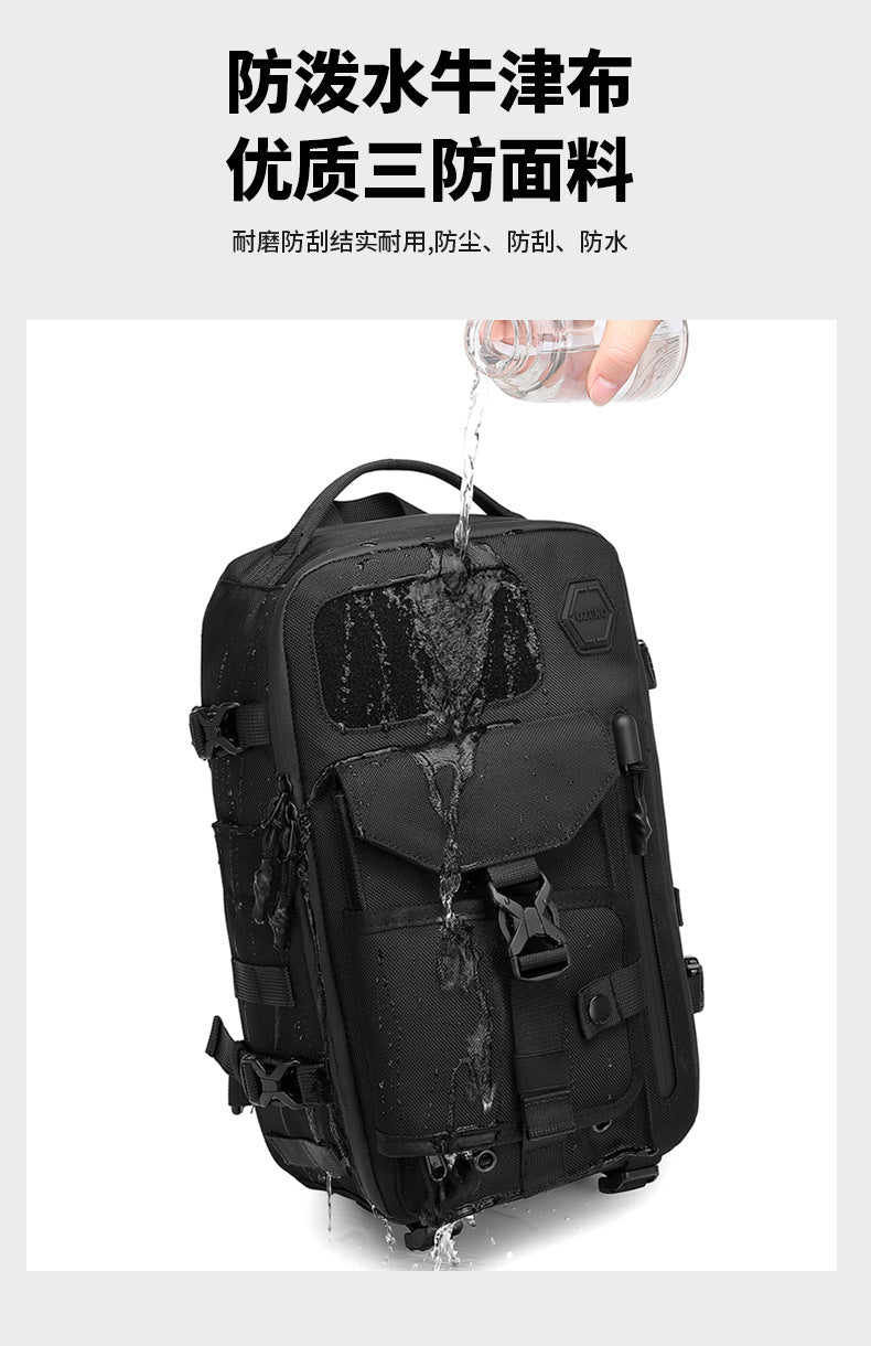 OZUKO Tactical Chest Bag Men's Waterproof Crossbody Bag Outdoor Sports Small Backpack Trendy Shoulder Portable Men's Bag