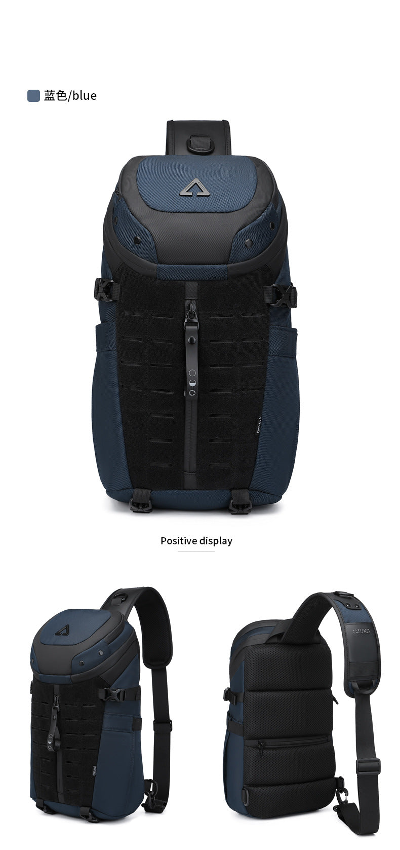 OZUKO Men's Tactical Chest Bag High-end Trendy Crossbody Bag Outdoor Waterproof Portable Single Shoulder Small Backpack for Men