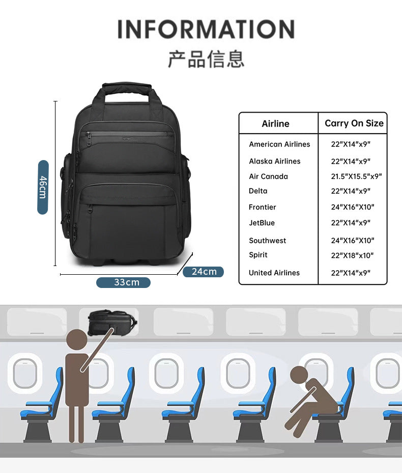 Trolley Travel Bag Business Boarding Bag Large Capacity Waterproof Oxford Cloth Multifunctional Handheld Wheeled Travel Bag