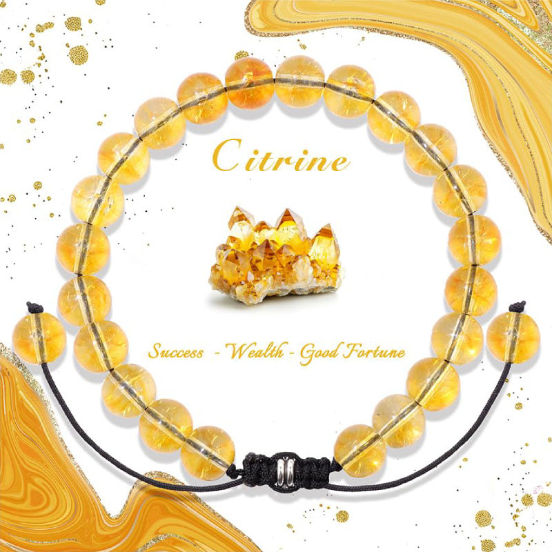 Natural Stone Crystal Beaded Bracelet4/6/8mm Chalcedony Turquoise Stretch Bracelet Lapis Tiger Eye Braided Bracelet