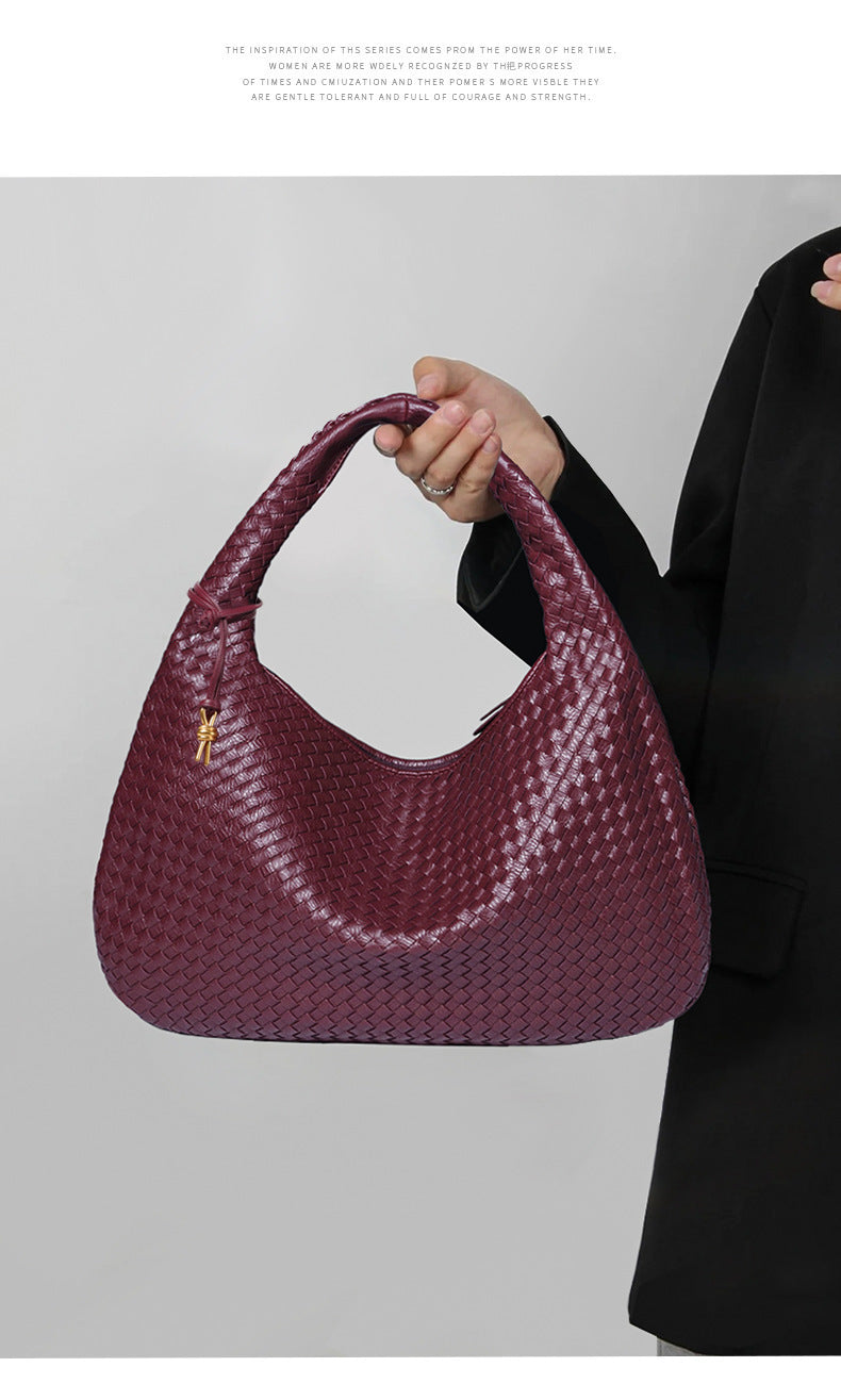 AliExpress Handmade Woven Women's Bag Large Capacity Handbag Korean Style Commuting Casual Manufacturer Wholesale