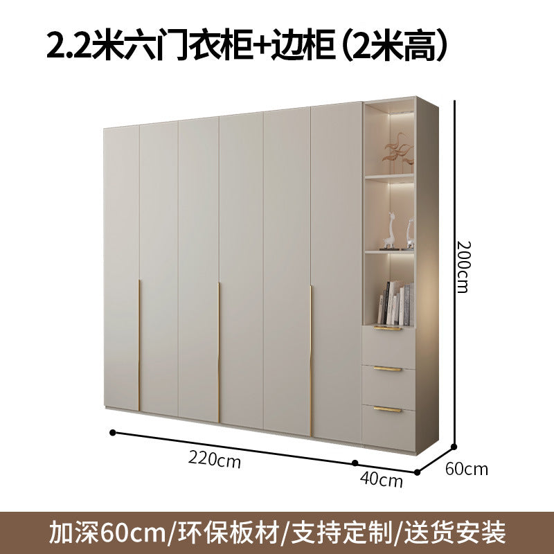 One-Door to Ceiling Heightened Solid Wood Wardrobe for Home Bedroom, Double Door Simple Assembly Cabinet, European Pine Board Storage Cabinet, Wardrobe