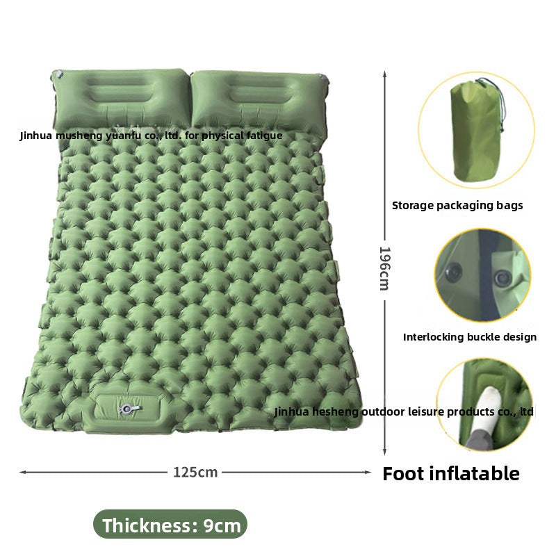 Mattress,Ultra-light Camping Mat with Pillow Built-in Foot Pump Waterproof Portable Compact Inflatable Mattress for Camping