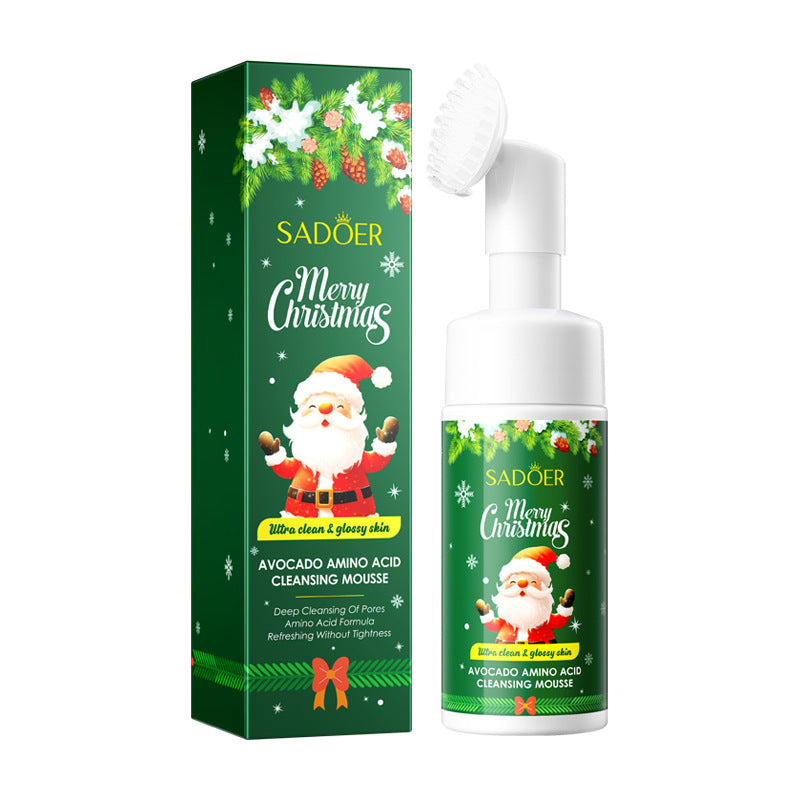 Christmas Strawberry Amino Acid Cleansing Mousse SADOER Cleansing facial cleanser  foreign trade wholesale
