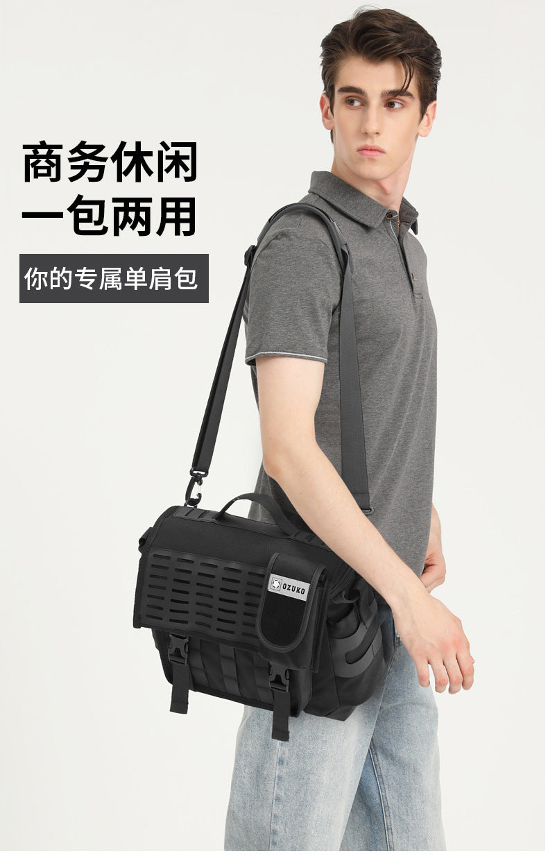 Men's Messenger Bag Multifunctional Crossbody Bag Waterproof Cycling Shoulder Bag Outdoor Commuting Tactical Style Men's Satchel